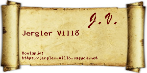 Jergler Villő névjegykártya